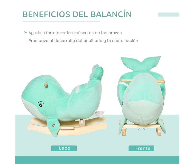 Baloiço Infantil 60x33x50 cm HOMCOM Verde