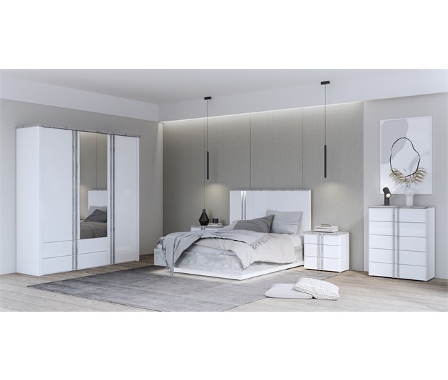 Cômoda 5 gavetas branco mate BUGANVILLA Branco