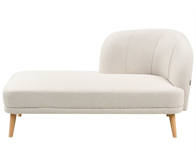 Beliani Chaise longue à direita Poliéster TANLAY Bege