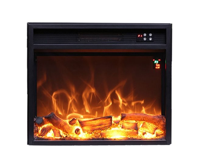 MPC CAMINETTO VULCANO Queimador eléctrico de 1500W, apenas com efeito de chama, Preto Preto
