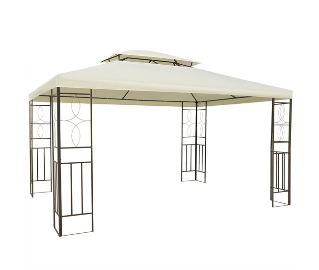 Pérgola de Exterior Aço e Poliéster Outsunny 295x392 Bege