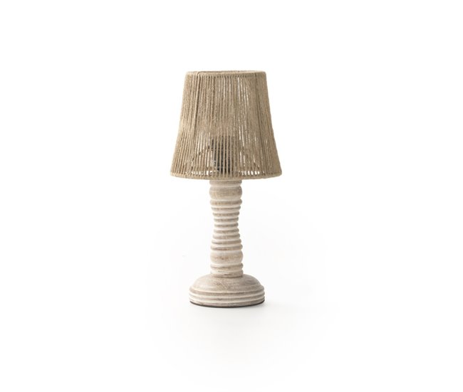 Lâmpada De Mesa De Juta Natural