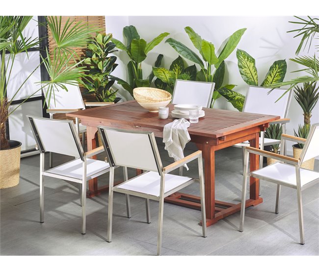 Beliani Mesa extensível TOSCANA Vermelho