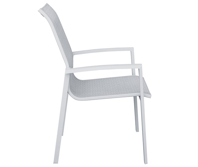 Set de jardim com mesa e 6 cadeiras ANZIO cor cinzenta Branco