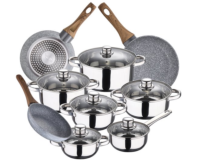 Bateria de cozinha 12 peças com jogo de patch Multicor