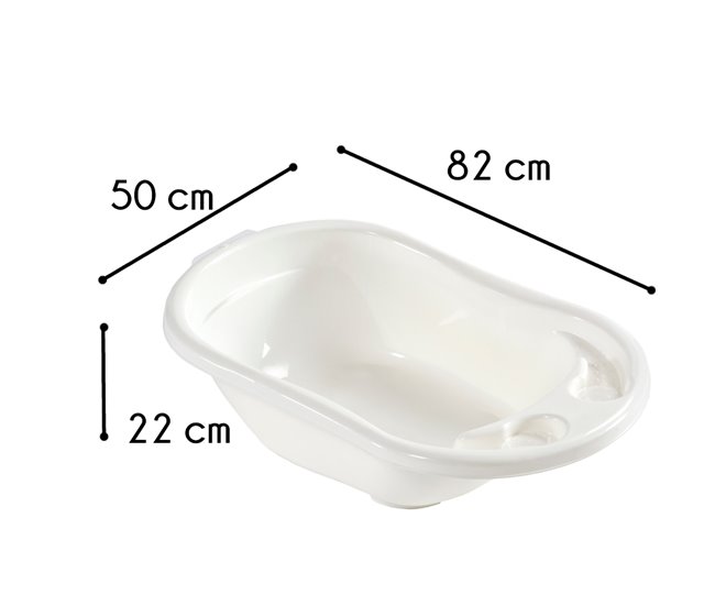 Banheira XL para recém-nascidos + espreguiçadeira ergonómica e antiderrapante Branco