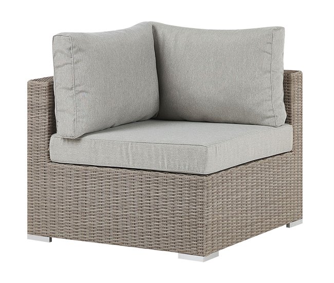 Beliani Conjunto lounge CONTARE Cinza Claro