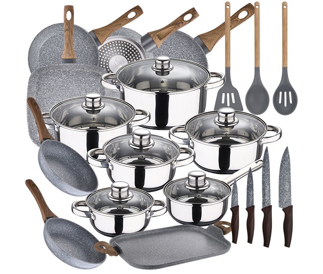 Bateria de cozinha 12 peças Cromada