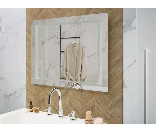 Beliani Espejo de baño EYRE Cinza
