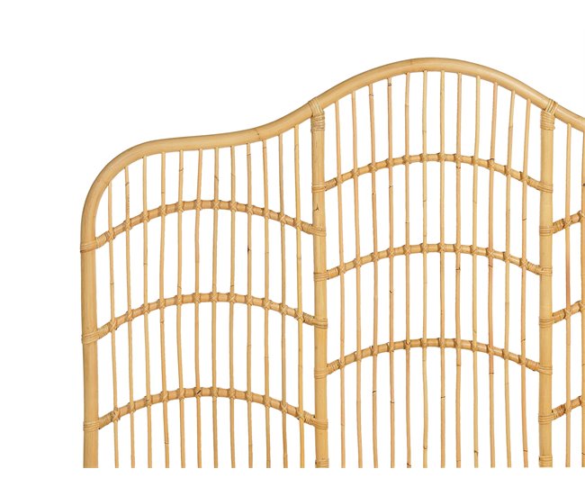 Beliani Cama com estrado Rattan/vime DOMEYROT 147x207 Castanho