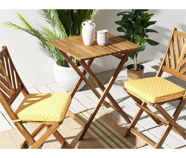 Beliani Almofada de assento para exterior TERNI 34x37 Amarelo