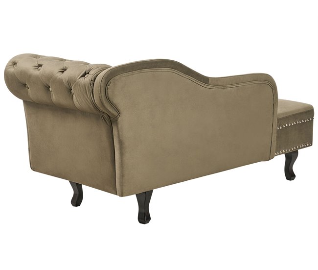 Beliani Chaise longue versão à direita Veludo NIMES Verde