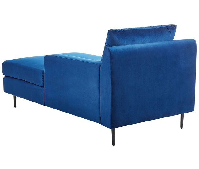 Beliani Chaise longue Veludo GUERET Azul Marino
