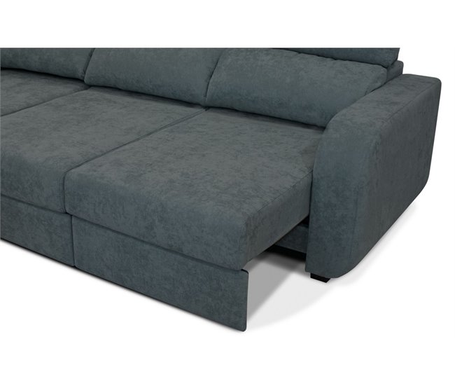 Chaise longue convertível em cama tecido APRIL Cinza