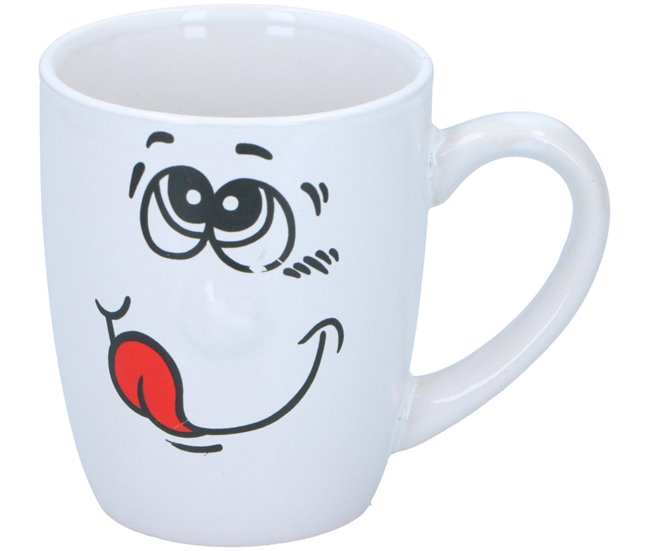 Caneca SONRISAS sortido 300ml material de grés Branco