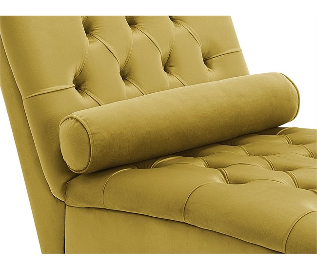 Beliani Chaise longue Terciopelo MURET Bege