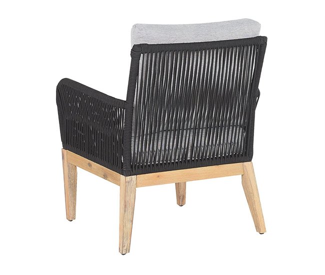 Beliani Conjunto lounge Madeira de acácia MERANO Branco/ Bege
