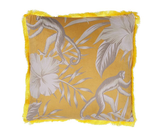 Beliani Almofada decorativa MANJU Amarelo