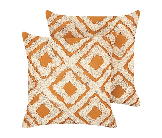 Beliani Almofada decorativa GILLY Laranja