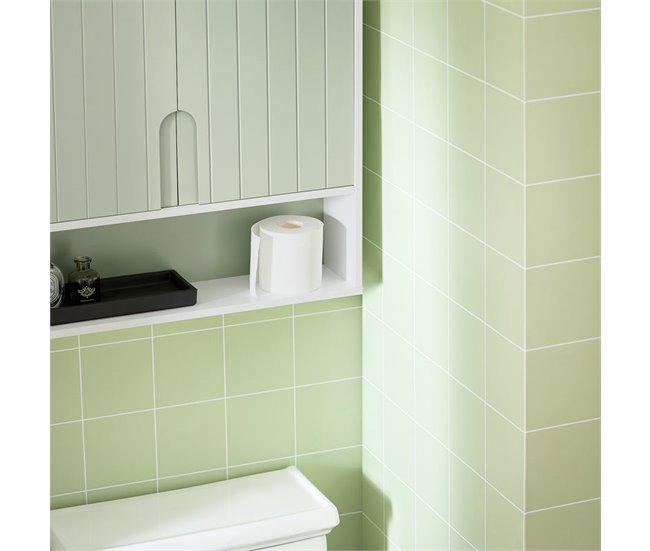 Armário de parede para casa de banho BZR140-GR SoBuy Verde