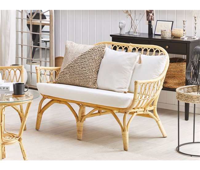 Beliani Conjunto lounge Rattan/vime SIBARI Bege