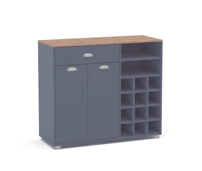 Asfeld Buffet Rack para garrafas de cozinha móveis auxiliares Cinza