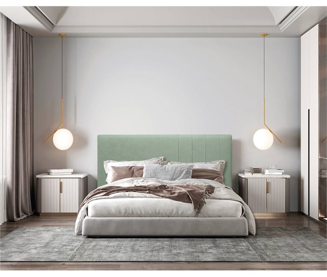 Cabeceira NILO tecido azul 160x75cm Azul