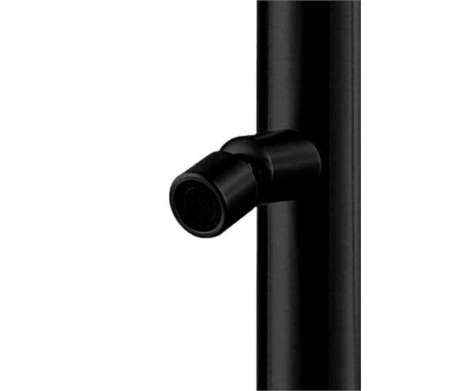 Chuveiro exterior em aço inoxidável BOSA 316L com duche de mão e lavagem dos pés, Satin Black Preto