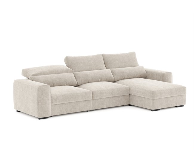 Chaise longue LANDON conversível em cama reversível Bege