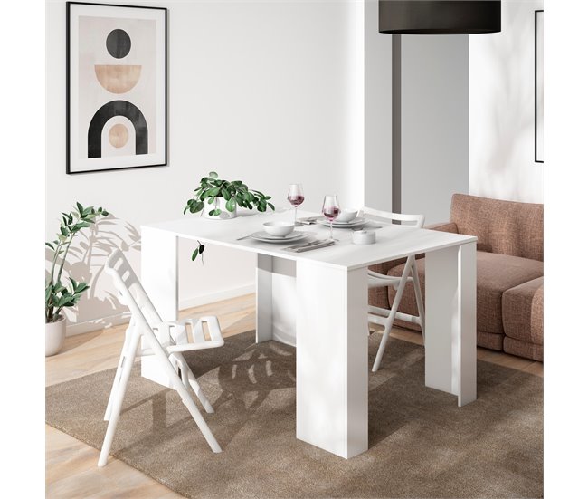  Mesa de consola extensível até 140 cm - 78 x 90 x 50 cm 140 Branco