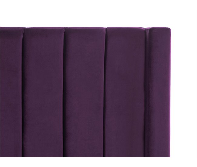Beliani Cama com estrado Veludo NOYERS 170x247 Azul Marino