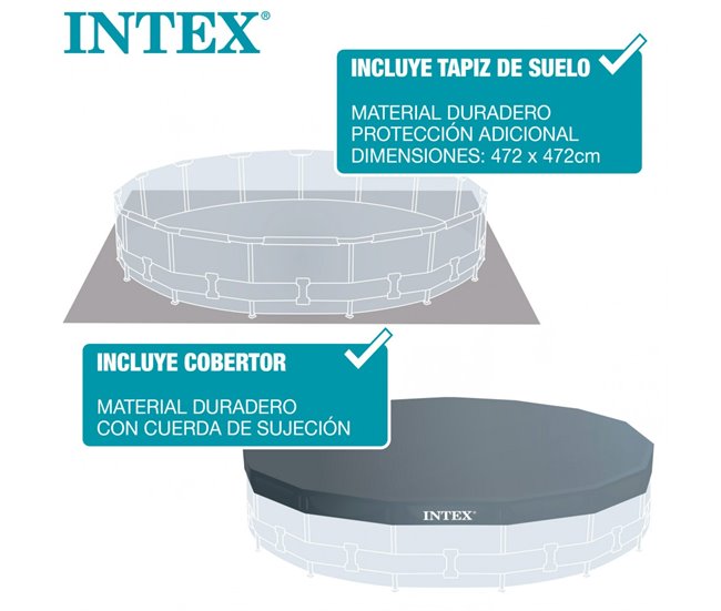 Piscina redonda INTEX Greywood com purificador Cinza