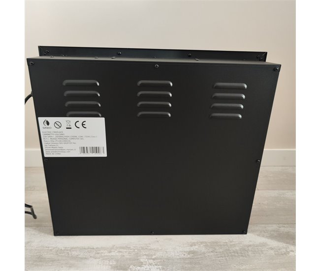 MPC CAMINETTO VULCANO Queimador eléctrico de 1500W, apenas com efeito de chama, Preto Preto