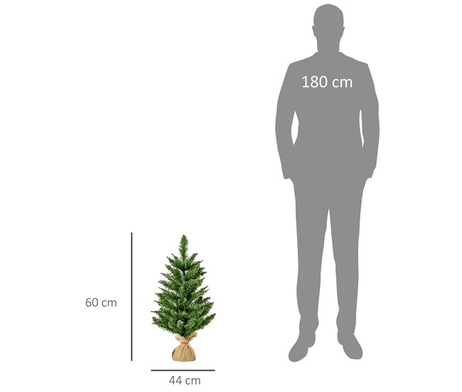 Árvore de Natal PVC, 100%linen, cement HOMCOM, casa - natal Verde