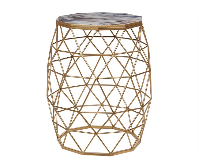 Beliani Mesa de apoio HALSEY 43x43 Dourado