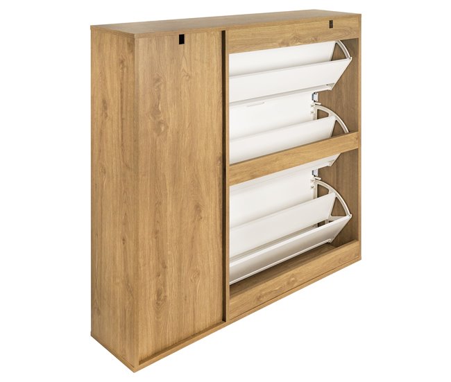 Sapateira MONTBLANC 112x105x23,5cm carvalho e cor branca Branco