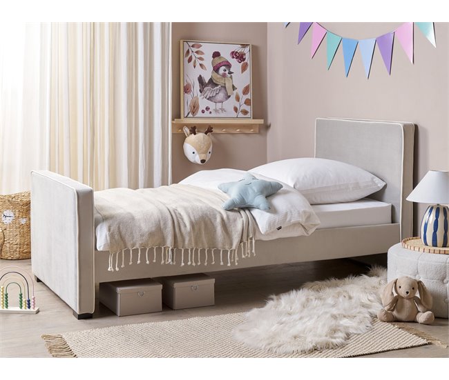 Beliani Cama Veludo TEENIE 98x230 Azul Claro