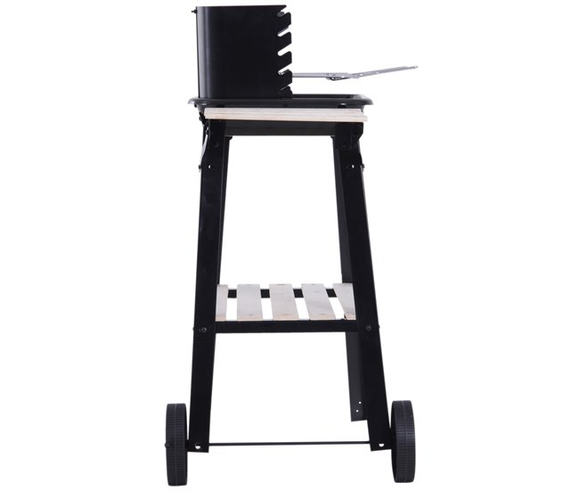 Barbecue a Carvão Metal e Porcelana Outsunny Preto