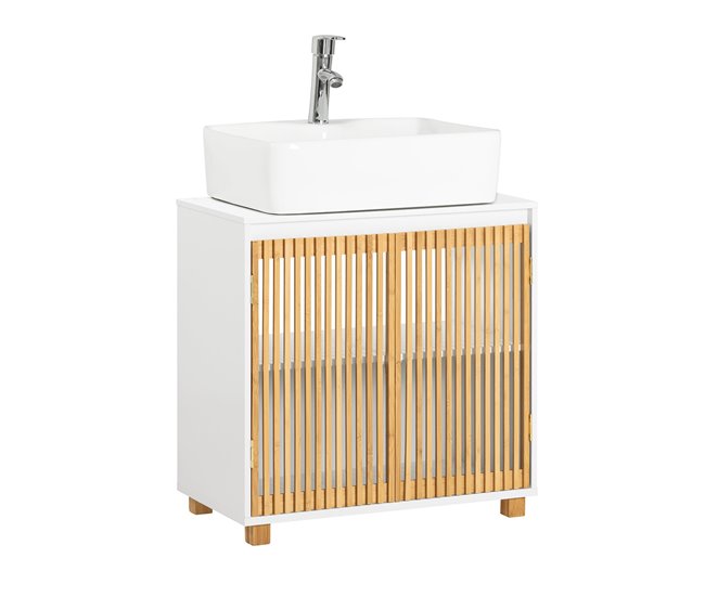 Armário debaixo do lava-loiça BZR125-W SoBuy Branco