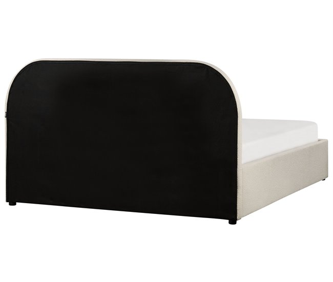 Beliani Cama com armazenamento Bouclé QUILLIEN 152x217 Bege