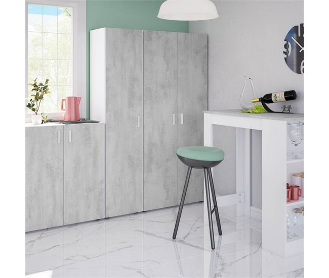 Armário multifunções 2 portas 80 Branco/cinza