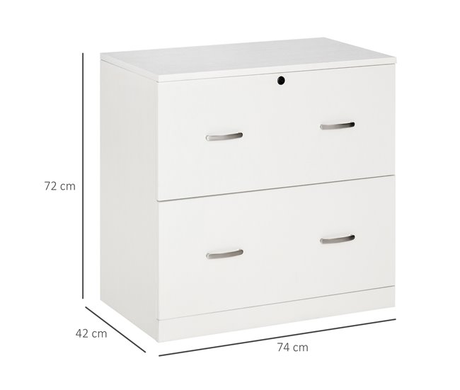 Armário para Arquivos Melamina de Madeira e Metal Vinsetto Branco