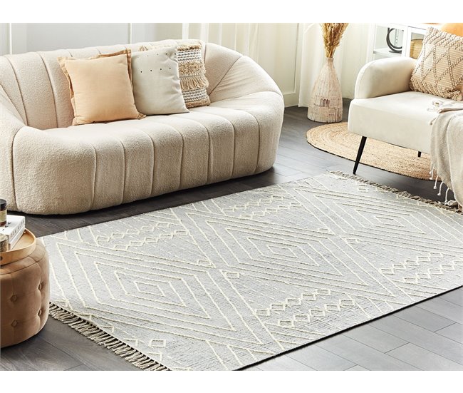 Beliani Pelos curtos KHENIFRA 160x230 Branco/ Bege