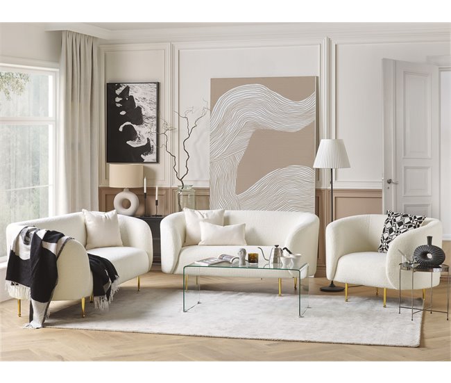 Beliani Conjunto de sofás LOEN Branco