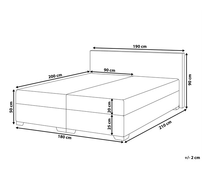 Beliani Cama continental Poliéster PRESIDENT 190x210 Bege