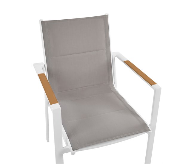 Beliani Cadeira de jardim BUSSETO Branco/cinza