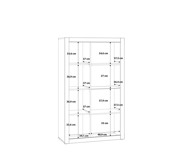 Vitrine dupla branco brilhante LIVING Branco Brillo