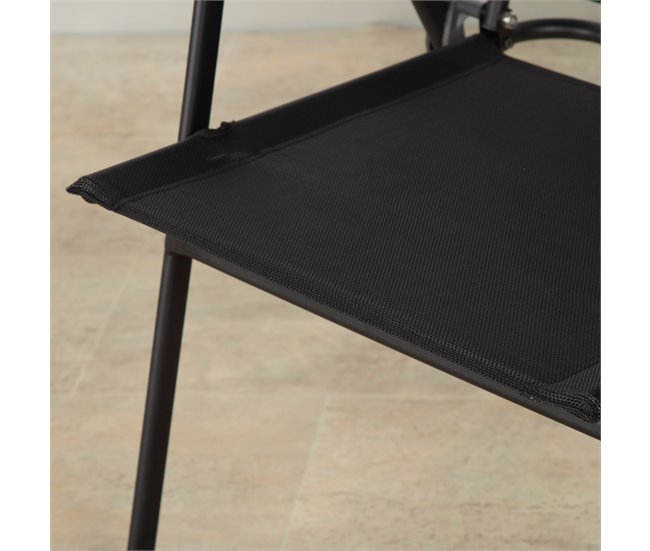 Aktive Pacote de 2 cadeiras de jardim dobráveis finas com braços Preto