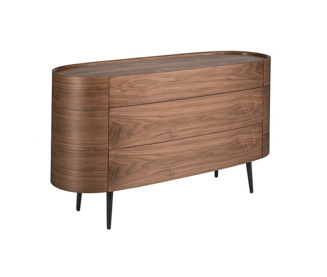 ANGEL CERDA Cómoda nogal y acero negro (copia) 135 Nogal