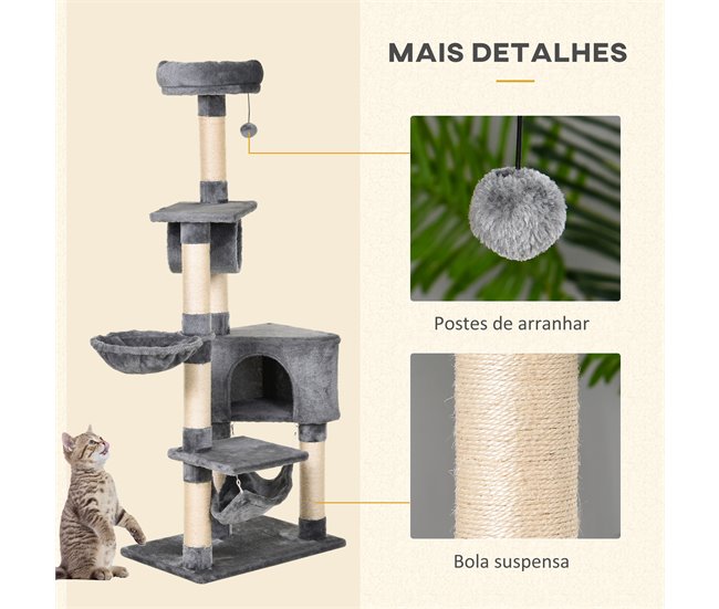 Arranhador de árvore para gatos Cinza